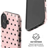 Pink and Black Polka Dots iPhone 16 Plus Magsafe Impact Case